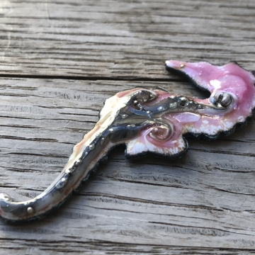 Enameled Pendant and Charms