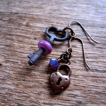 SW Studios - Glass Lampwork Bead Skeleton Earrings